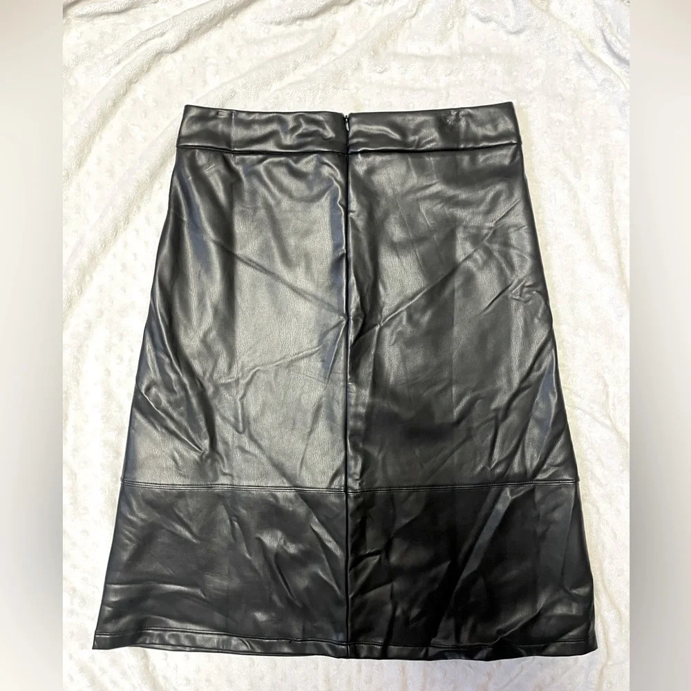 SCULPT*HER by NYDJ Faux Leather A Line Skirt - Picture 13 of 15